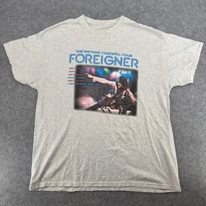 Foreigner T-Shirt Mens XL Farewell Tour 2023 Gray Graphic Rock Concert EUC
